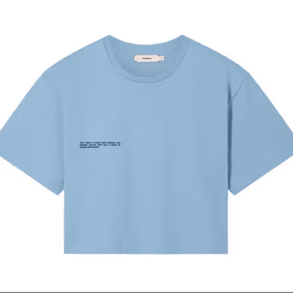 Pangaia Light Blue Seaweed Collection Cropped Crewneck Tee Size Large